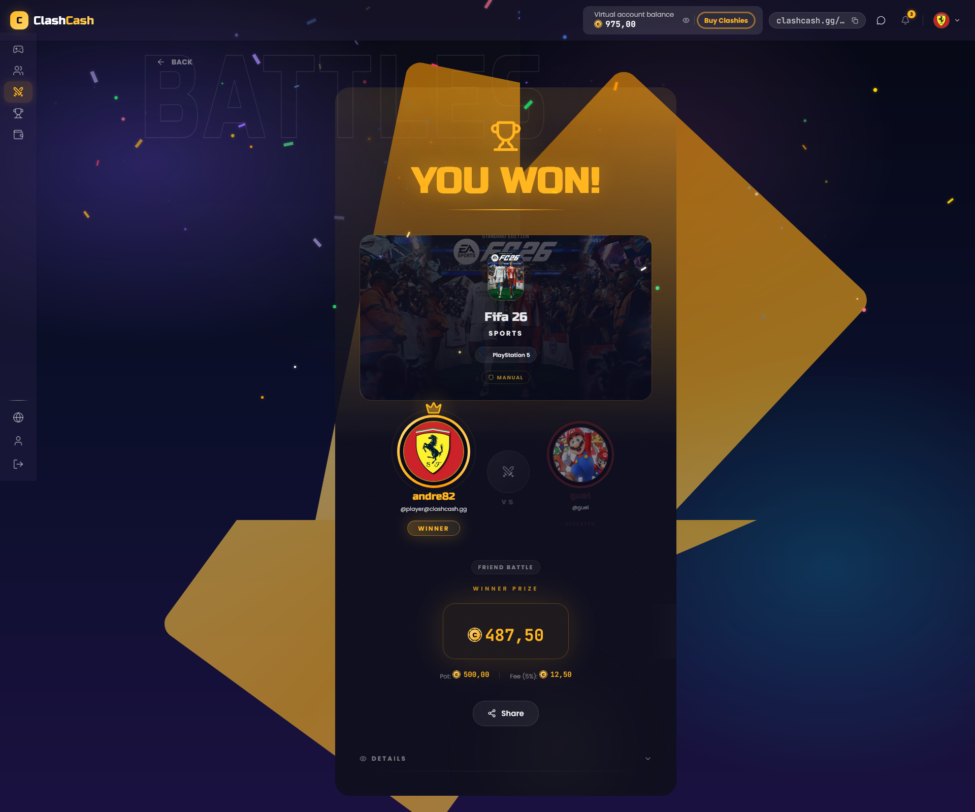 Prêmio liberado no Clashit